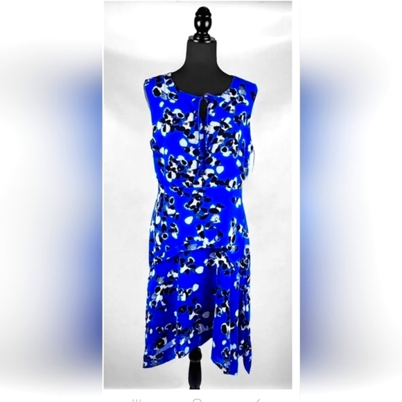 CABI Untamed Electric Blue Floral  Dress in sz medium - Picture 5 of 16